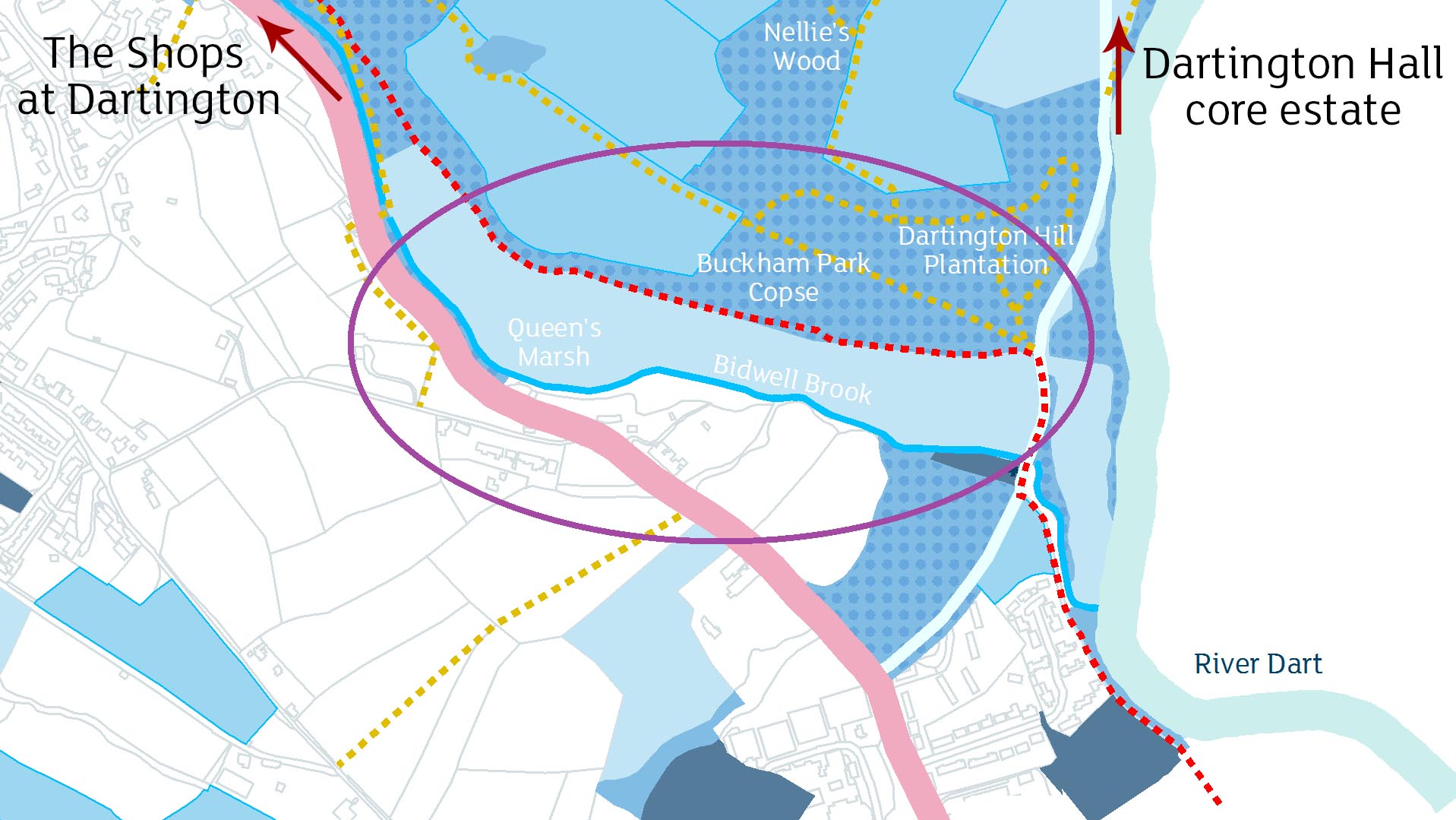 Map showing location of Queen's Marsh