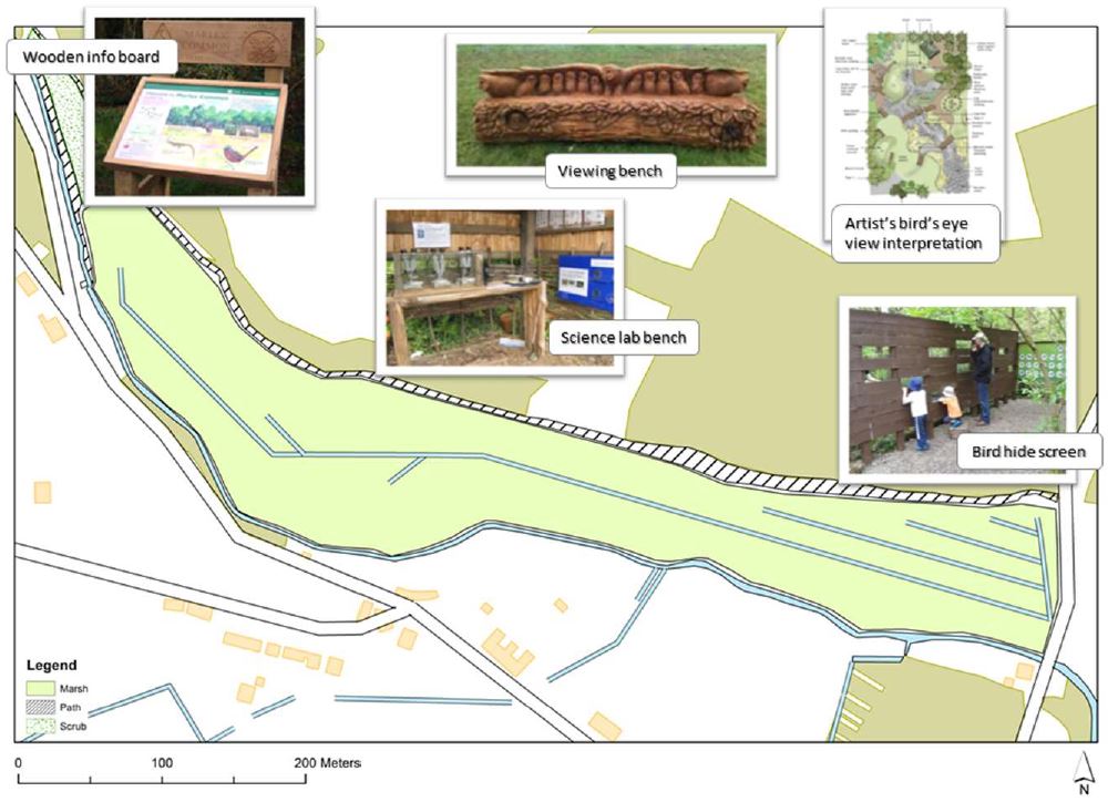 Map showing good examples of ways to enhance public enjoyment and enhancement on site. (Feasibility Study report, Fig 29)