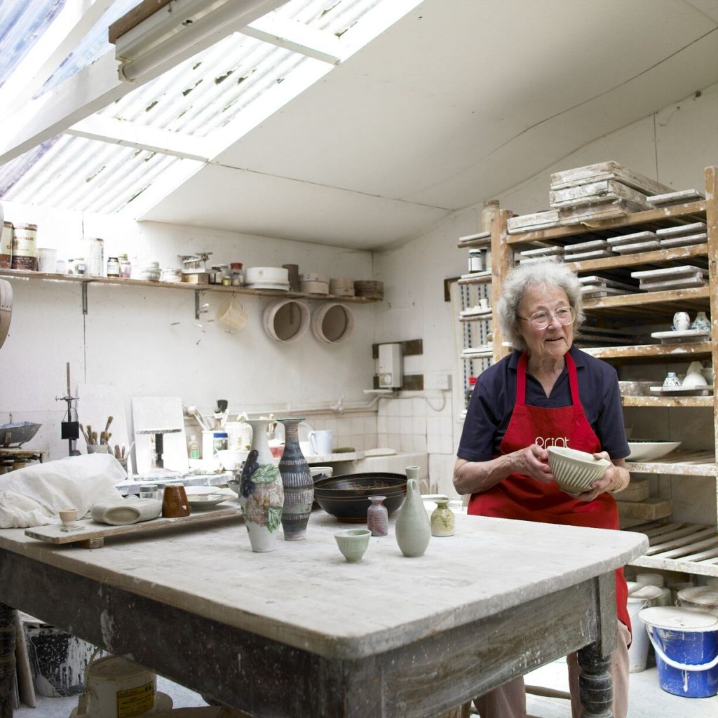 Marianne de Trey in her studio at The Cabin