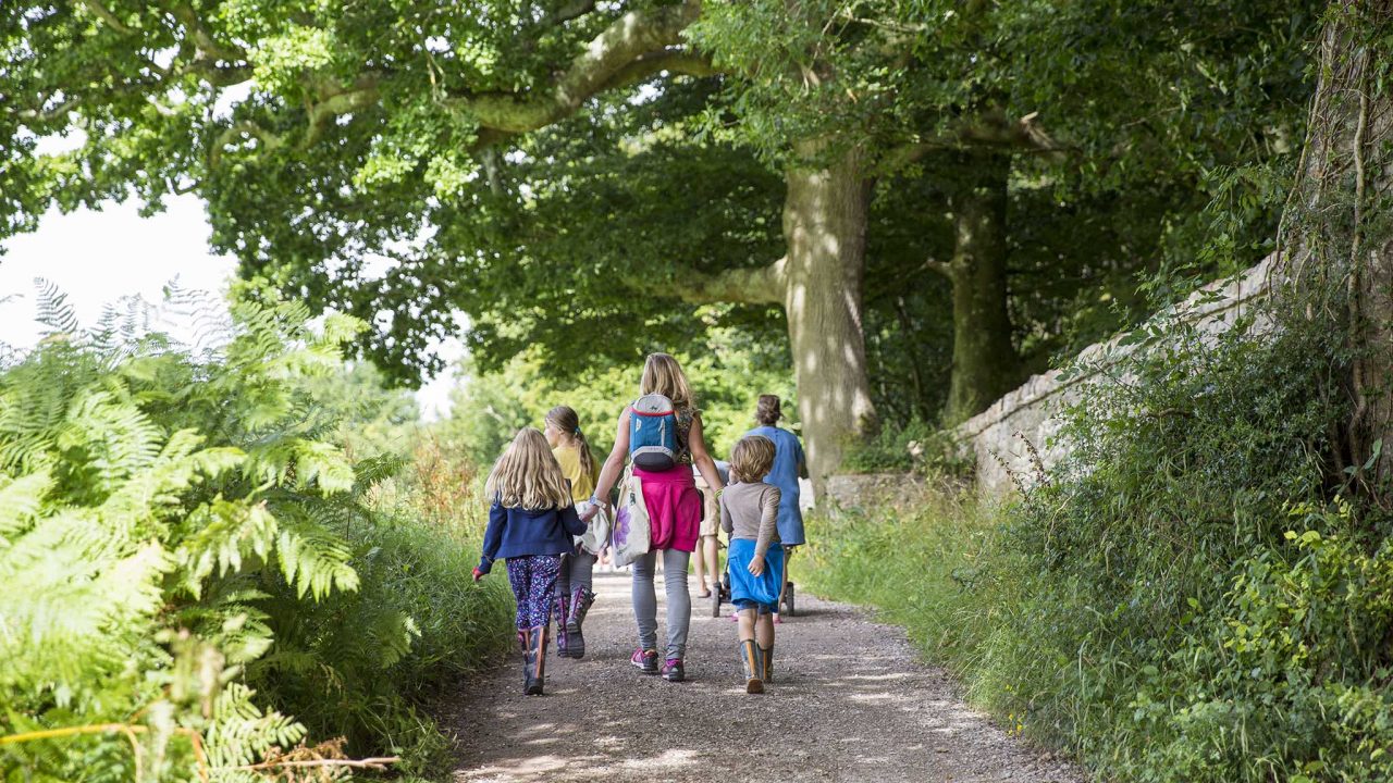 Walking around the Dartington Hall estate