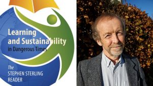 Learning and Sustainability cover with picture of the author Stephen Sterling